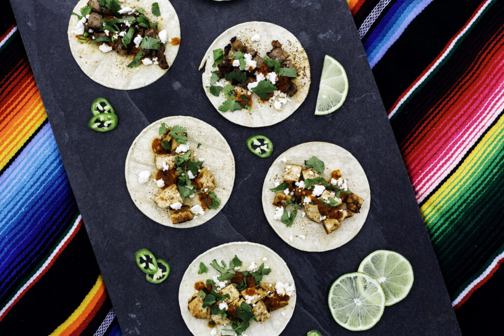 Tacos on a picnic blanket